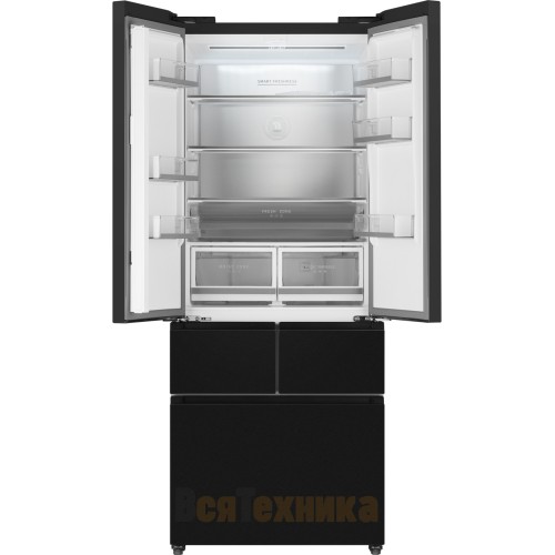 Отдельностоящий холодильник Weissgauff WFD 450 Built-in Inverter NoFrost Dark Inox