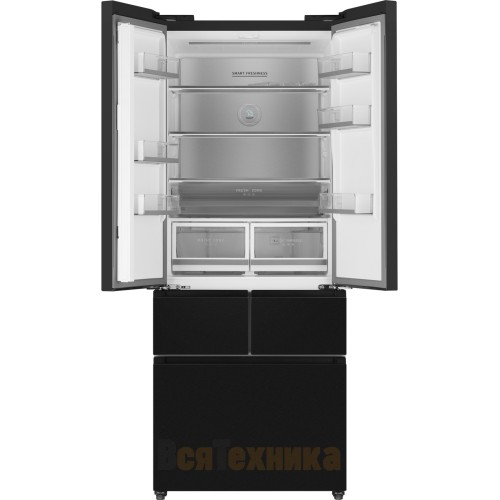 Отдельностоящий холодильник Weissgauff WFD 450 Built-in Inverter NoFrost Dark Inox