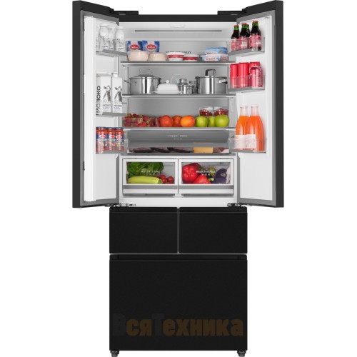 Отдельностоящий холодильник Weissgauff WFD 450 Built-in Inverter NoFrost Dark Inox