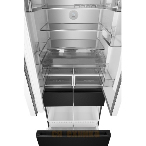 Отдельностоящий холодильник Weissgauff WFD 450 Built-in Inverter NoFrost Dark Inox