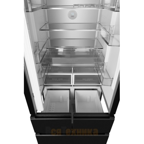 Отдельностоящий холодильник Weissgauff WFD 450 Built-in Inverter NoFrost Dark Inox