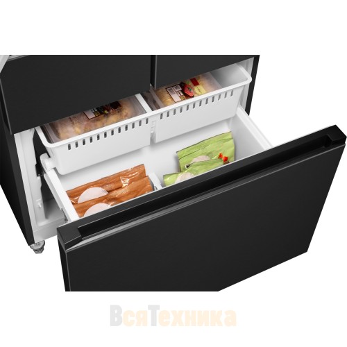 Отдельностоящий холодильник Weissgauff WFD 450 Built-in Inverter NoFrost Dark Inox