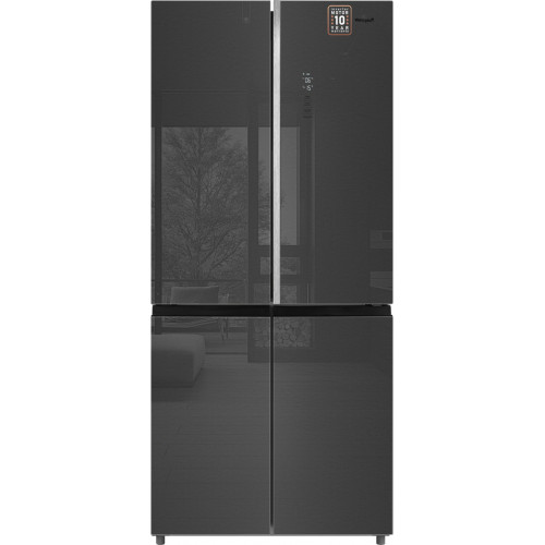 Отдельностоящий холодильник с инвертором Weissgauff WCD 590 NoFrost Inverter Premium EcoFresh Inox Glass