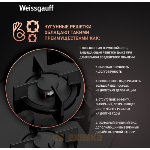 Варочная панель Weissgauff HGG 640 BGB