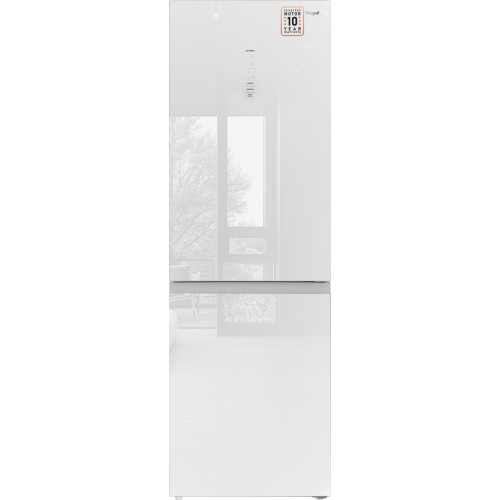 Отдельностоящий холодильник с инвертором Weissgauff WRK 185 Total NoFrost Inverter White Glass