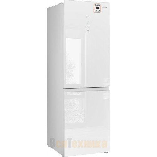 Отдельностоящий холодильник с инвертором Weissgauff WRK 185 Total NoFrost Inverter White Glass