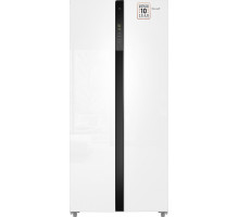 Отдельностоящий холодильник с инвертором Weissgauff WSBS 500 Inverter NoFrost White Glass