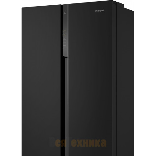 Отдельностоящий холодильник с инвертором Weissgauff WSBS 500 Inverter NoFrost Black Glass