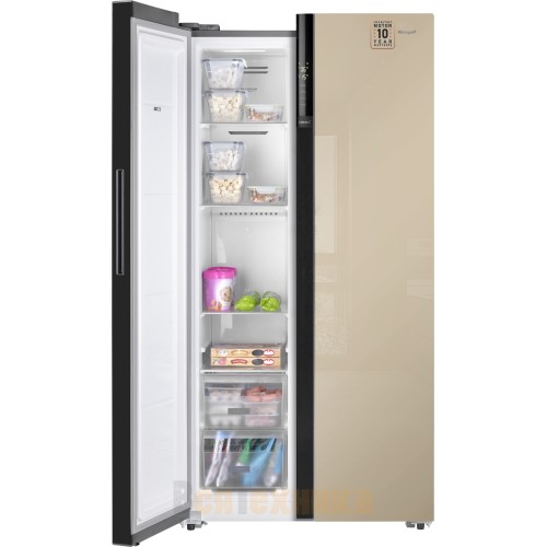Отдельностоящий холодильник с инвертором Weissgauff WSBS 600 BeG NoFrost Inverter