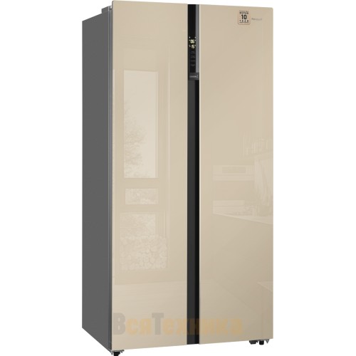 Отдельностоящий холодильник с инвертором Weissgauff WSBS 600 BeG NoFrost Inverter