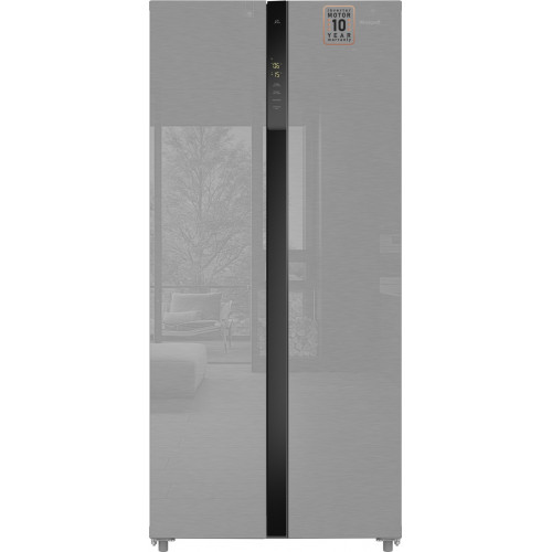 Отдельностоящий холодильник с инвертором Weissgauff WSBS 500 Inverter NoFrost Inox Glass