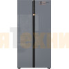 Отдельностоящий холодильник с инвертором Weissgauff WSBS 590 NoFrost Inverter Premium Dark Grey Glass