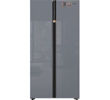 Отдельностоящий холодильник с инвертором Weissgauff WSBS 590 NoFrost Inverter Premium Dark Grey Glass