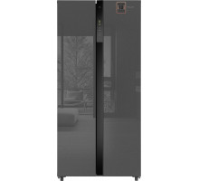 Отдельностоящий холодильник с инвертором Weissgauff WSBS 500 Inverter NoFrost Bru Steel Glass