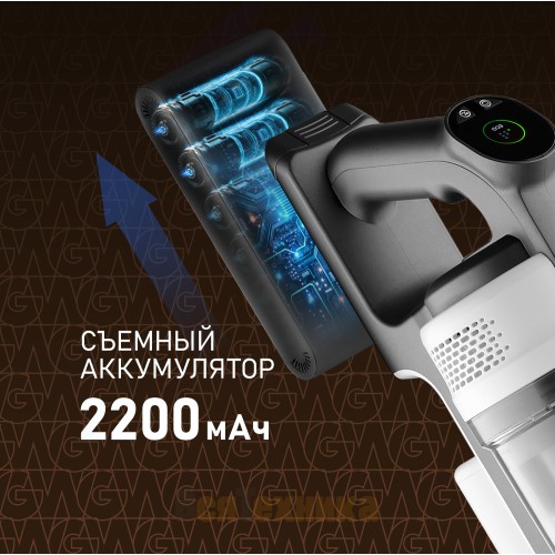 Вертикальный беспроводной самоочищающийся пылесос сухой и влажной уборки (2 в 1) с авторежимом и станцией самоочистки Weissgauff V20 BLDC Wash&Dry Dust Stat