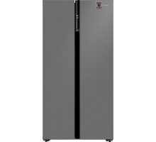 Отдельностоящий холодильник с инвертором Weissgauff WSBS 600 NoFrost Inverter Bru Steel Glass