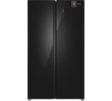 Отдельностоящий холодильник с инвертором Weissgauff WSBS 1036 Inverter NoFrost Premium Black Glass