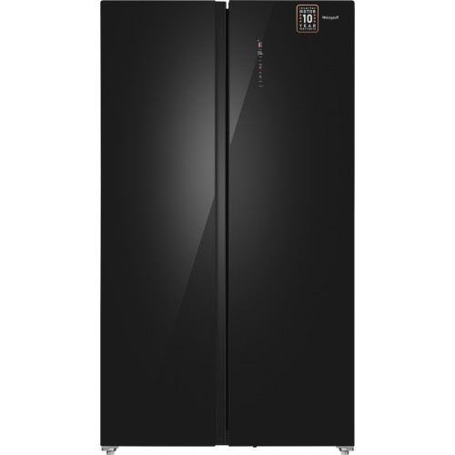 Отдельностоящий холодильник с инвертором Weissgauff WSBS 1036 Inverter NoFrost Premium Black Glass