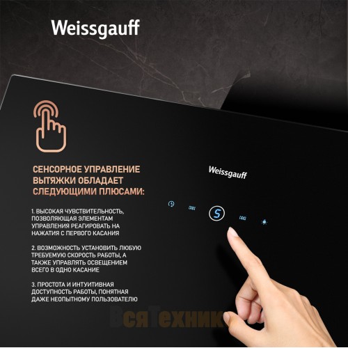 Купольная вытяжка Weissgauff Alcor TC BL Inverter Wi-Fi