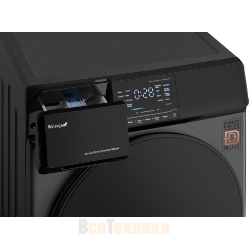 Стиральная машина с прямым приводом и инвертором Weissgauff WM 4927 Direct Drive Inverter Premium Deep Grey