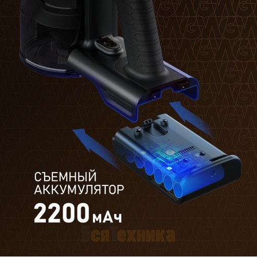 Вертикальный беспроводной пылесос Weissgauff V15 BLDC 250 Nero Turbo