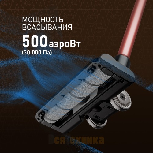 Вертикальный беспроводной пылесос Weissgauff V12 BLDC 500 Ora Rosa Turbo