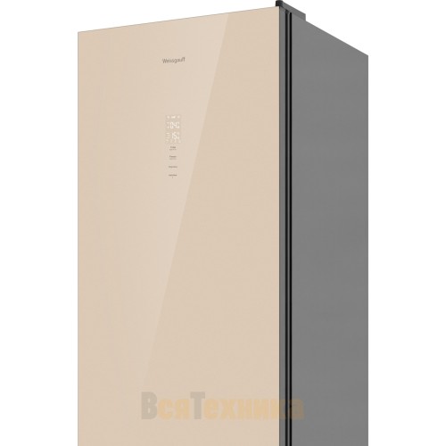 Отдельностоящий холодильник с инвертором Weissgauff WRK 2000 Total NoFrost Inverter Beige Glass
