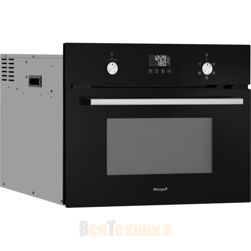 Встраиваемый компактный духовой шкаф с СВЧ Weissgauff OE 449 PDBK