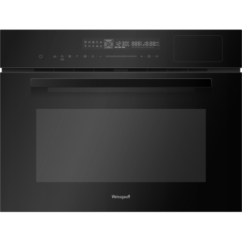 Встраиваемый компактный духовой шкаф с СВЧ и паром Weissgauff OEMS 459 PDB Black Edition