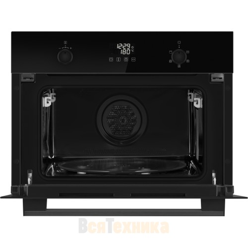 Встраиваемый компактный духовой шкаф с СВЧ Weissgauff OE 449 PDBK Black Edition