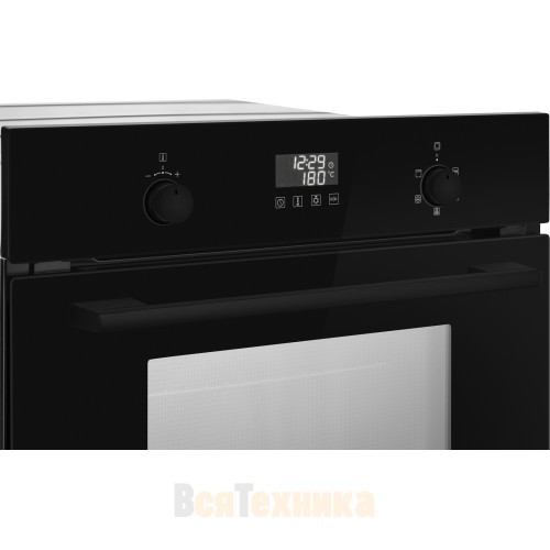 Встраиваемый компактный духовой шкаф с СВЧ Weissgauff OE 449 PDBK Black Edition
