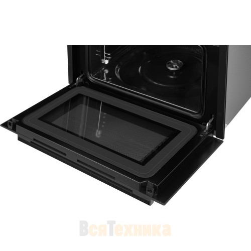 Встраиваемый компактный духовой шкаф с СВЧ Weissgauff OE 449 PDBK Black Edition