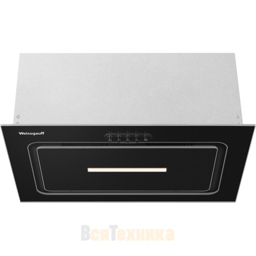 Кухонная встраиваемая вытяжка Weissgauff Aura 456 PB Black Glass