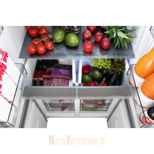 Отдельностоящий холодильник с инвертором Weissgauff WCD 450 Rock Glass NoFrost Inverter