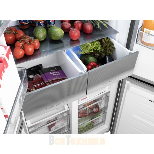 Отдельностоящий холодильник с инвертором Weissgauff WCD 450 Rock Glass NoFrost Inverter