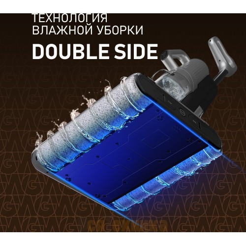 Вертикальный беспроводной пылесос сухой и влажной уборки (2 в 1) Weissgauff V22 BLDC 250 Graphite DoubleSide AquaPro SelfDry
