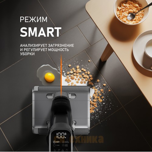 Вертикальный беспроводной пылесос сухой и влажной уборки (2 в 1) Weissgauff V22 BLDC 250 Graphite DoubleSide AquaPro SelfDry