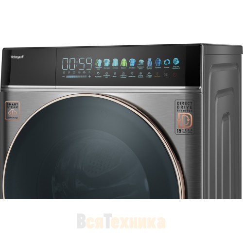 Стиральная машина Weissgauff WM 58411 Direct Drive Inverter Premium Steam Grey