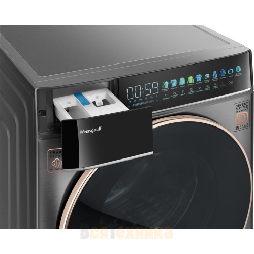 Стиральная машина Weissgauff WM 58411 Direct Drive Inverter Premium Steam Grey