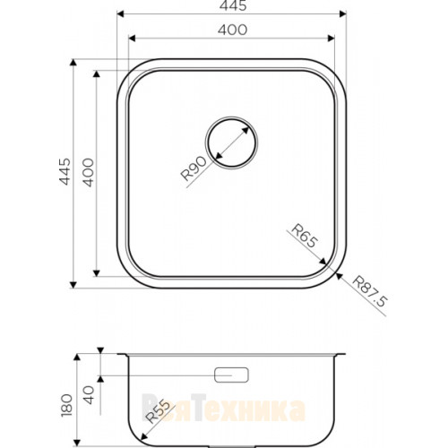 Кухонная мойка Omoikiri Omi 44-U/I Quadro IN