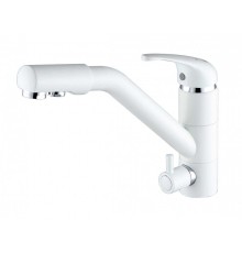 Смеситель Paulmark Hessen He213017-431 для кухонной мойки, белый матовый