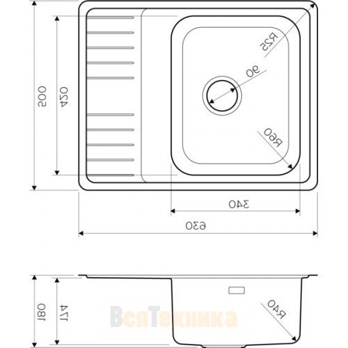 Кухонная мойка Omoikiri Sagami 63-IN-R