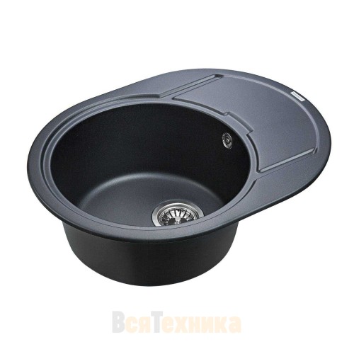 Мойка кухонная Paulmark OVAL PM316502-BLM черный металлик 650х500 мм