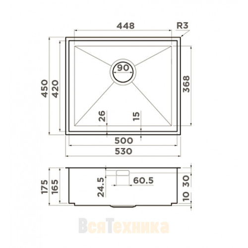 Кухонная мойка Omoikiri Kasen 53-INT-LG