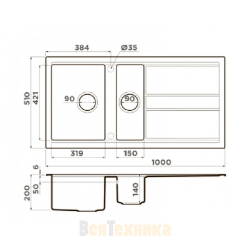 Кухонная мойка Omoikiri Kitagawa 100-2-WH