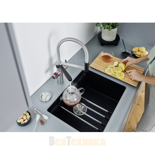 Смеситель Blanco Drink.Hot Evol-S Pro нержавеющая сталь с краном для питьевой воды 