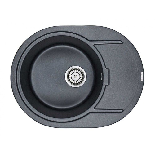 Мойка кухонная Paulmark OVAL PM316502-BLM черный металлик 650х500 мм