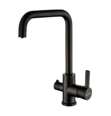 Смеситель Paulmark Logas Lo213021-GM для кухонной мойки, вороненая сталь