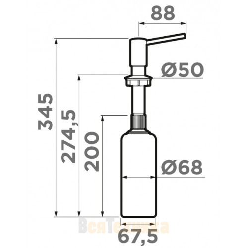 Дозатор Omoikiri Modern Dispenser ОМ-02-PVD-GM