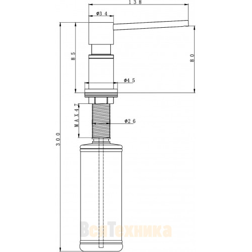 Дозатор Paulmark KRAFT D003-418 черный металлик